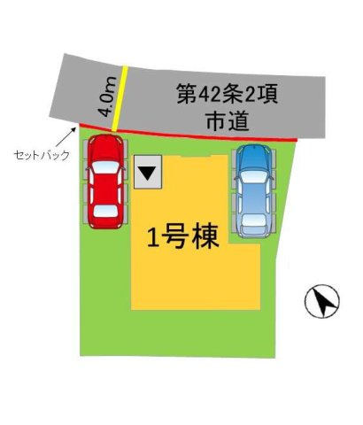 福岡市東区松崎3丁目第1-1棟（1号棟）の区画図|配置図（1号棟）