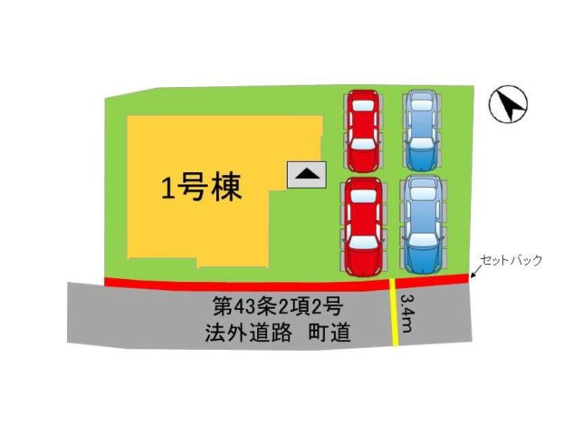糟屋郡粕屋町大字江辻第6-1棟（1号棟）の区画図|配置図（1号棟）