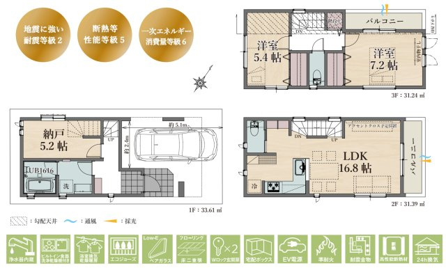 横浜市鶴見区上末吉3丁目 新築戸建て【仲介手数料無料】の間取り