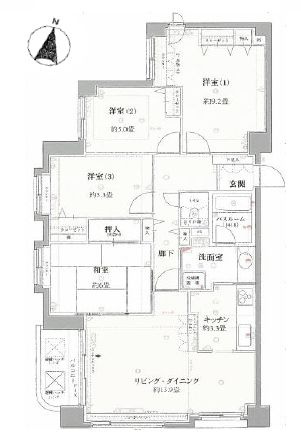 【間取り】 | クリオ旭ヶ丘参番館