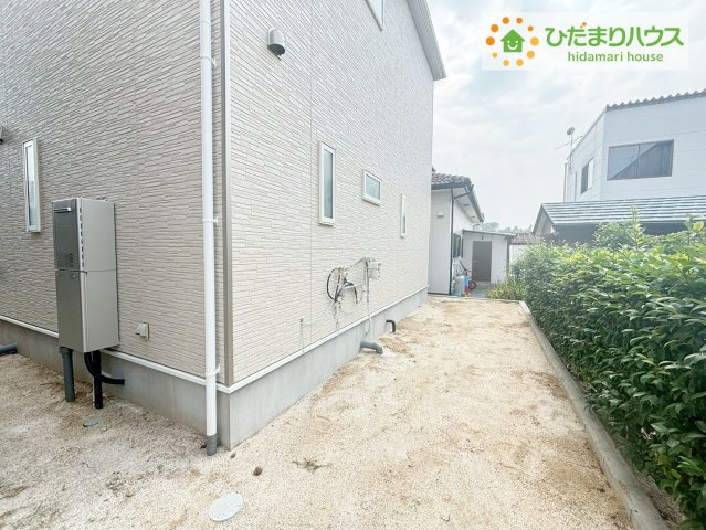 いわき市平下平窪第6　新築戸建　1号棟の庭|自転車やバイクの保管スペースとしても利用でき、趣味の道具や子どもが遊ぶスペースとしても活用できます(^^)/