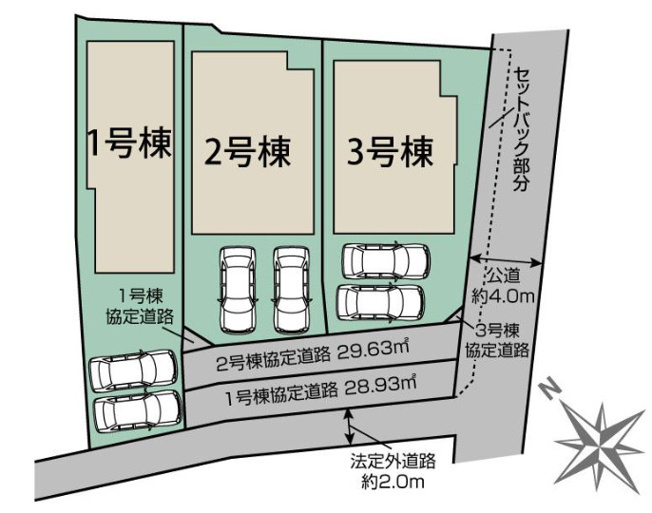 【区画図】 | 加古川市野口町坂元（全3棟）2号棟 | 2号棟です。