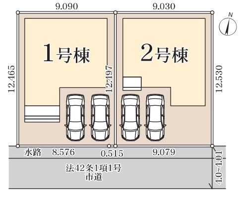 吉川市　保　新築戸建　全2棟　の区画図|区画図です