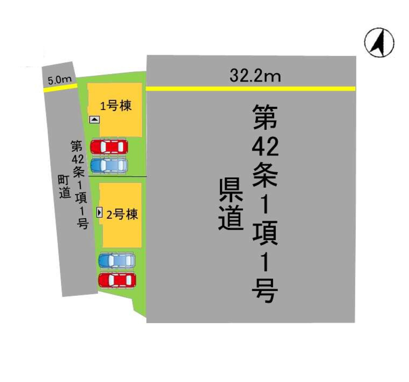 糟屋郡志免町志免中央3丁目第1-2棟（2号棟）の区画図|配置図（2号棟）