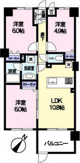 【間取り】 | レーヴステージ府中緑町 | 府中駅徒歩10分、交通買い物に便利な立地です。1階部分なので下の階を気にせず生活できます。