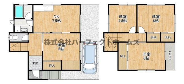 須山町戸建　賃貸の間取り