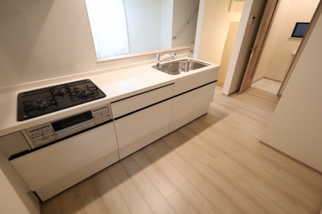 《仲介手数料無料》中央区新中里４丁目15(E号棟)新築一戸建てハートフルタウンのキッチン|撮影日 2025年10月25日 15:00 雨