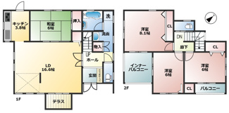 【間取り】 | 花山中尾台２丁目　中古戸建 | 図面と現況が異なる場合は現況を優先します