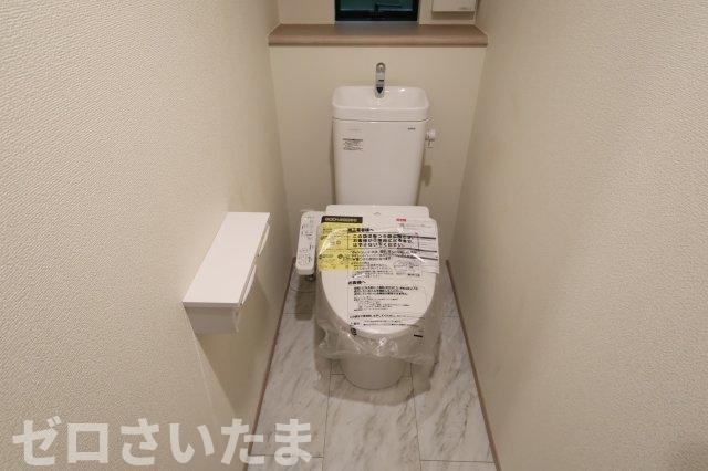 《仲介手数料無料》中央区新中里４丁目15新築一戸建てハートフルタウンのトイレ|2025年10月25日 15:00 雨