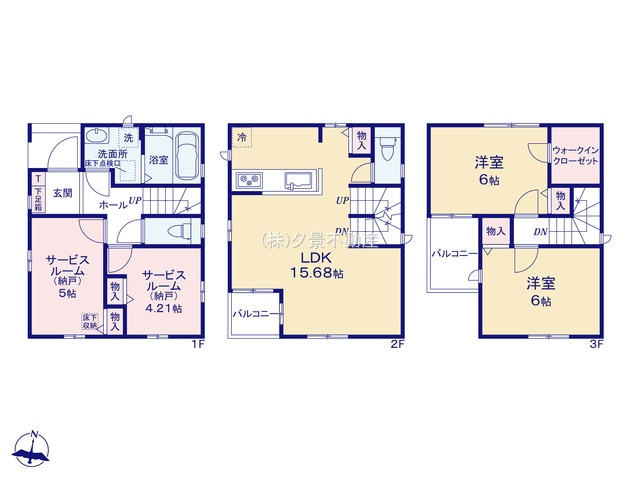 【間取り】 | 《仲介手数料無料》中央区新中里４丁目15(J号棟)新築一戸建てハートフルタウン
