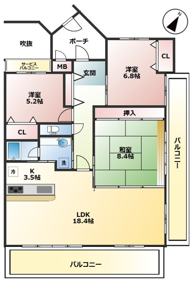 【間取り】 | 両備グレースマンション妹尾駅前弐番館