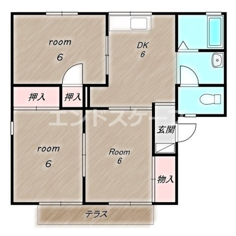 セジュール千木良　Ｈの間取り|高崎、前橋のお部屋探しはエンドスケープまで！お客様の理想お聞かせ下さい♪