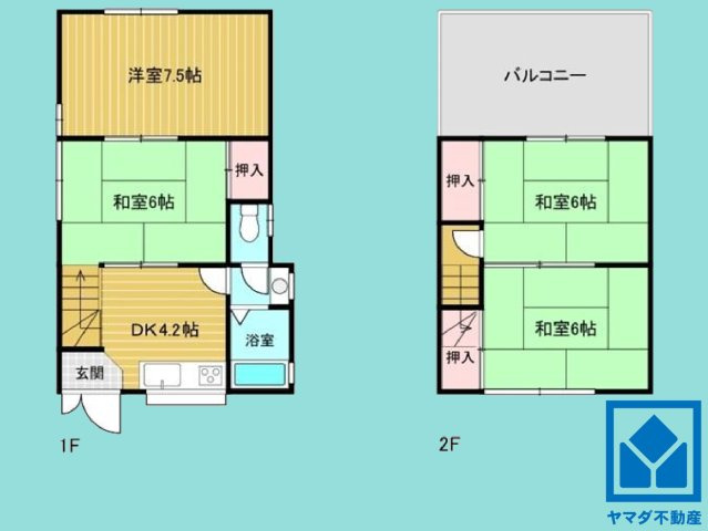 八幡市八幡園内の間取り