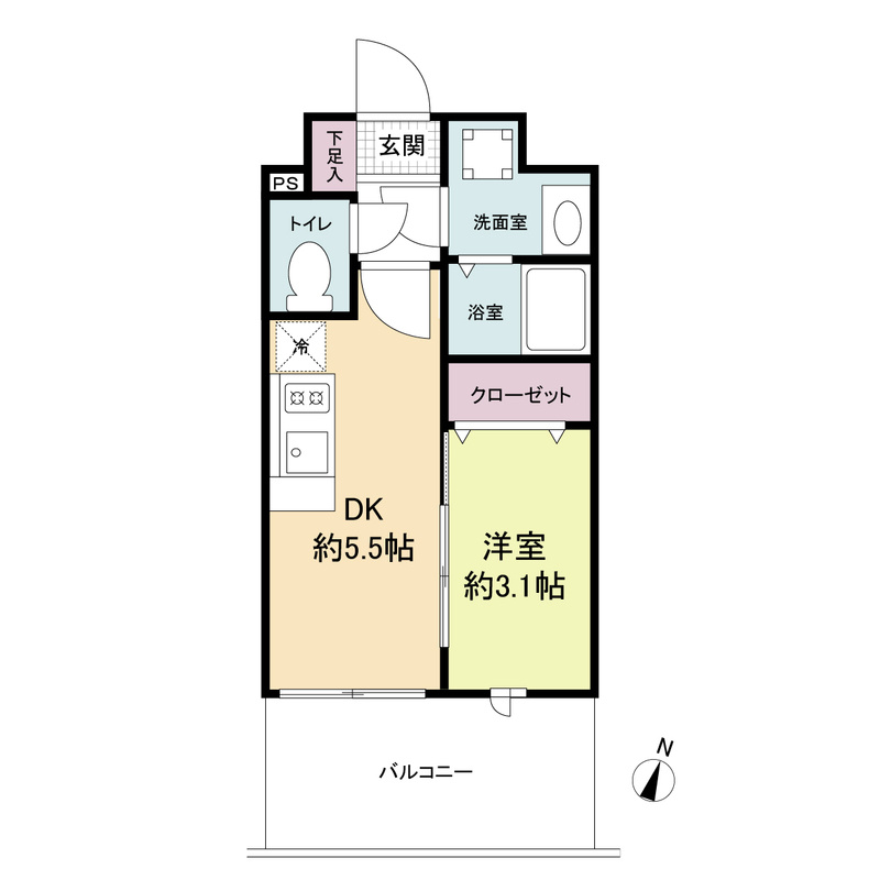 Ropponmatsu View Apartmentの間取り