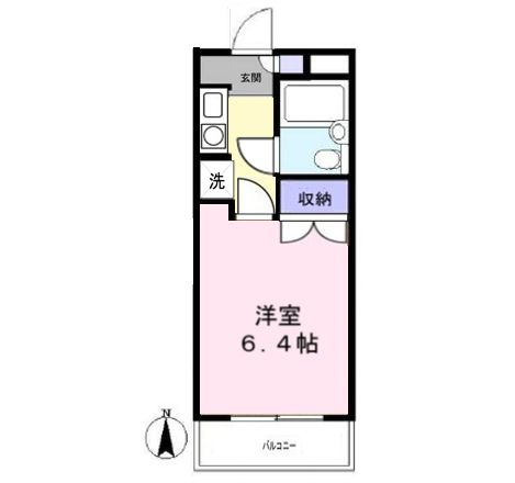 【間取り】 | マインズ大和 | １Kタイプのお部屋です。