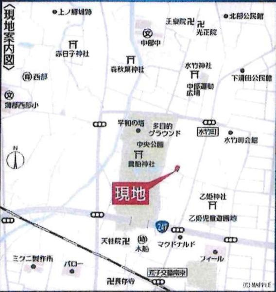 蒲郡市水竹町第8　全3棟・3号棟のその他|現地案内図です。