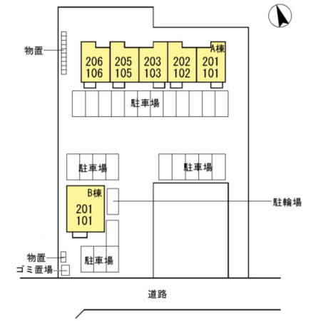 ディアコート　Ⅱの区画図