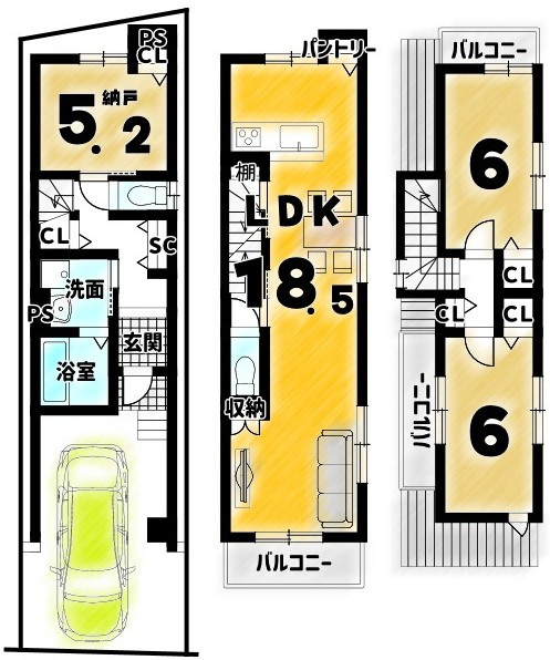 太秦川所町　の間取り