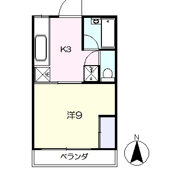 つくば市春日３丁目のアパートの間取り