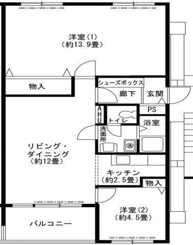 芦屋浜２ＬＤＫ（4街区）の間取り