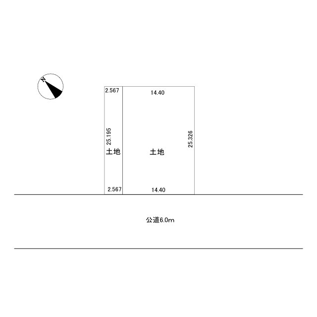 網走市呼人168-43.44土地の土地図