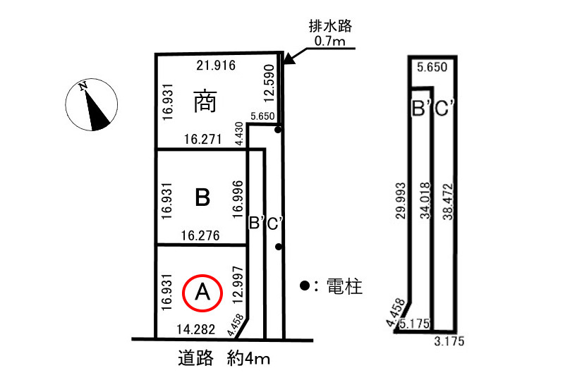 3区画分譲地　佐賀の土地図