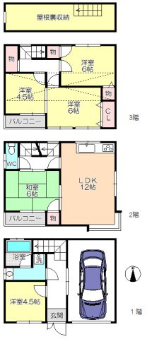 【間取り】 | 諸口1丁目中古戸建
