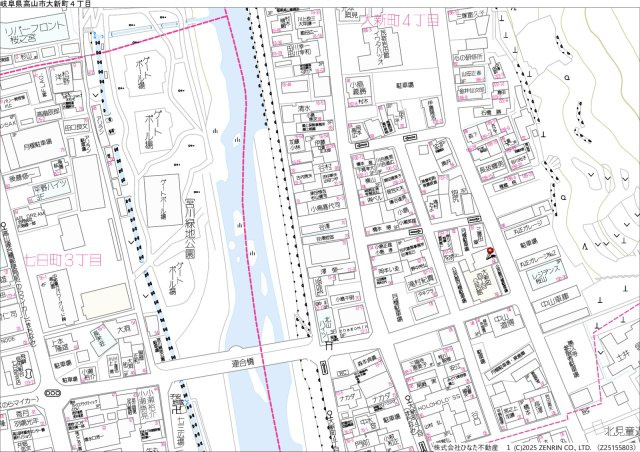 10/15成約　賃貸　高山市大新町　12.1万円の地図