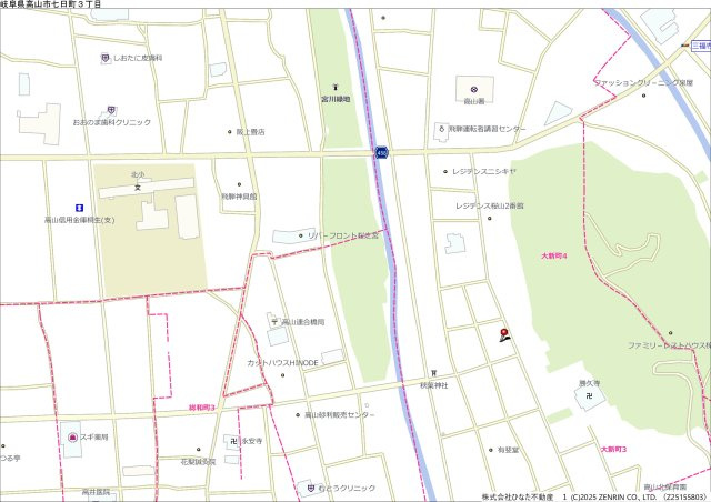 10/15成約　賃貸　高山市大新町　12.1万円の地図