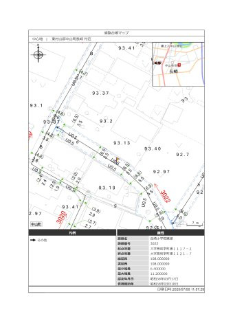 【売地】中山町大字長崎字町浦土地の地図|道路台帳マップ。