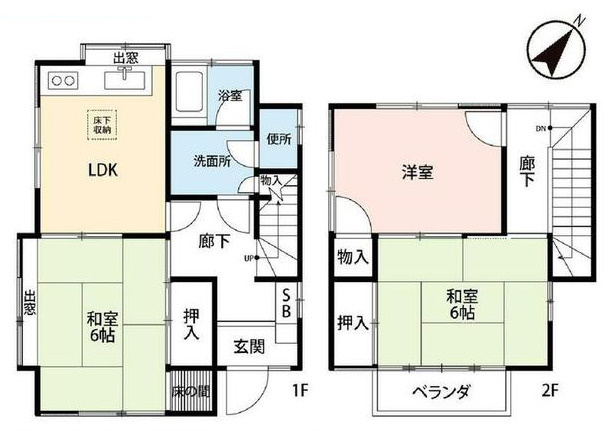 小田原市羽根尾　中古戸建の間取り