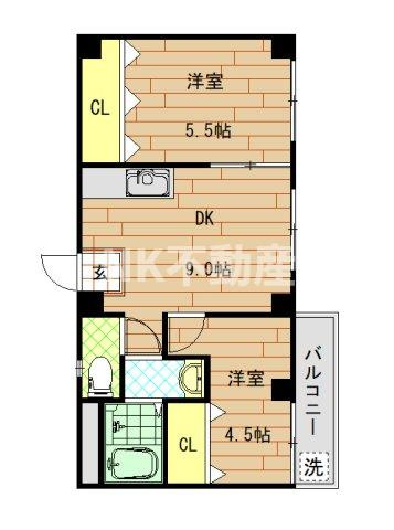 【間取り】 | サンライフ小阪（河内小阪賃貸） | 間取りです