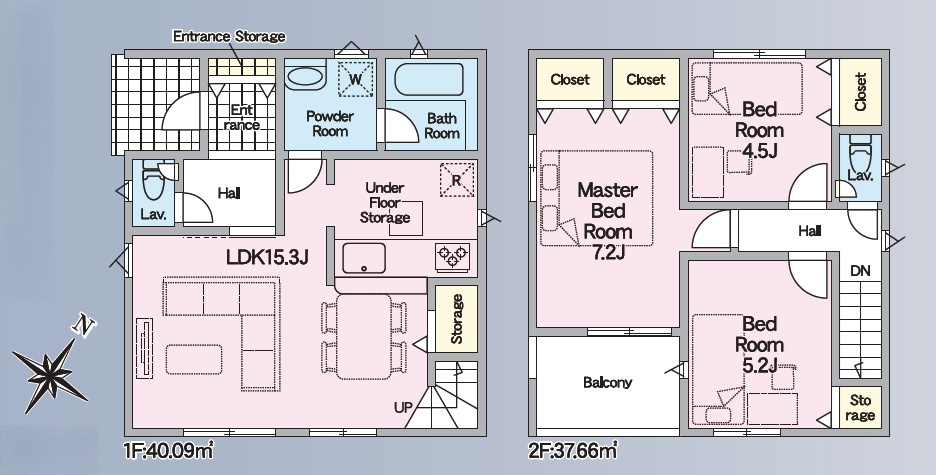 静岡市葵区竜南第２　新築戸建　全8棟　3号棟の間取り