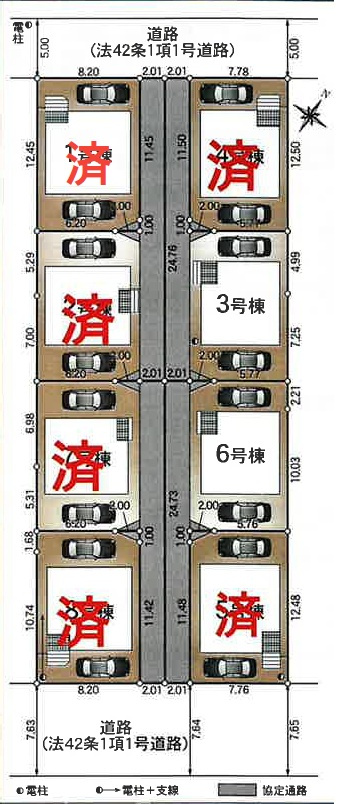 静岡市葵区竜南第２　新築戸建　全8棟　3号棟の区画図