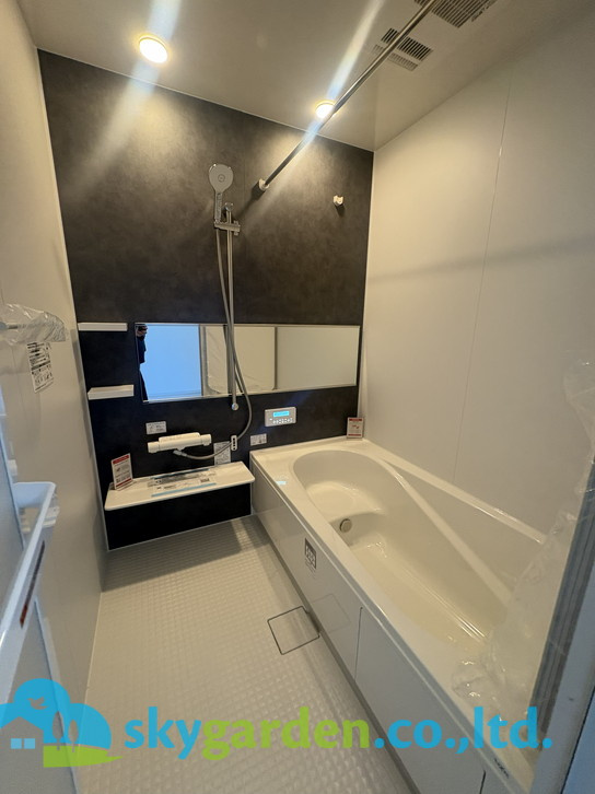 藤沢市羽鳥1期　新築戸建　全2棟1号棟の浴室|日々の疲れを癒すお風呂付です