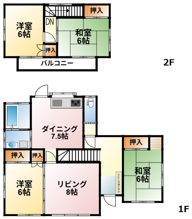 石垣貸家の間取り