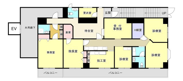 武藤眼科ビル2階店舗事務所の間取り