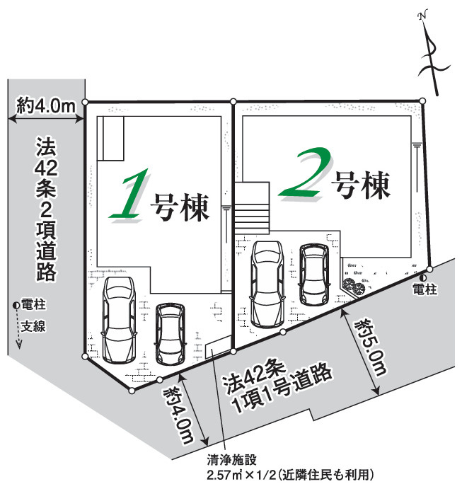 新築／富士見市関沢2丁目2期　全2棟の区画図