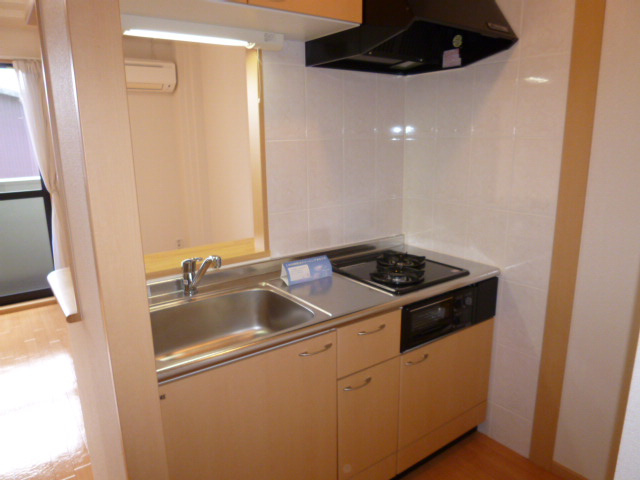 プロニティーＭＡＢＩ　Ⅱのキッチン|2口ガスコンロ付き