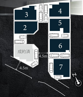 【区画図】 | 藤沢市鵠沼神明3丁目 新築戸建 全7棟