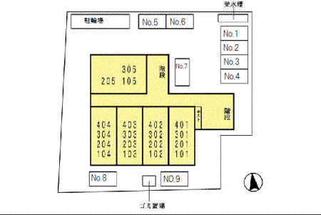 クレボナール三田の区画図