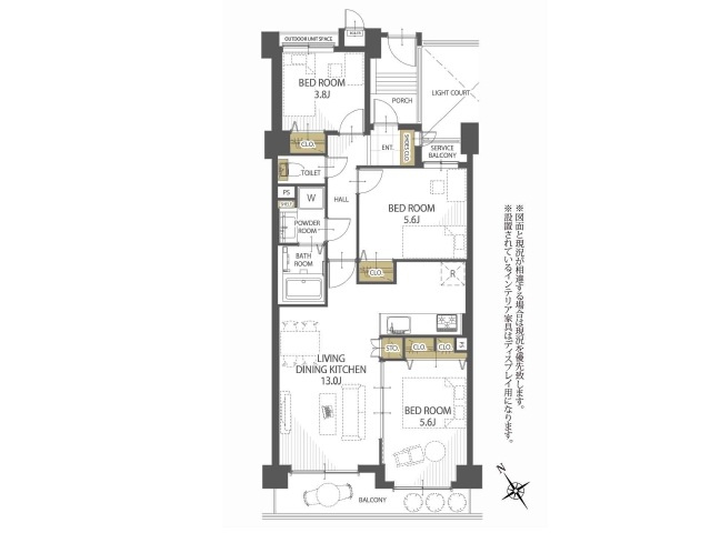 【間取り】 | アーベイン朝霞リーデンス | 3LDK
