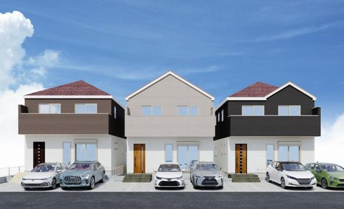 【外観】 | 【仲介手数料０円】座間市東原1期　新築一戸建て　全3棟 | 外観パース　座間市東原1期　新築一戸建て　全3棟