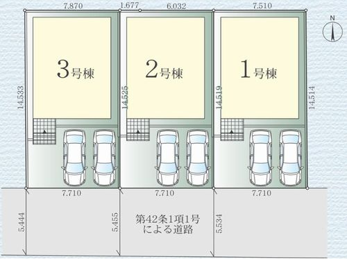 【区画図】 | 【仲介手数料０円】座間市東原1期　新築一戸建て　全3棟 | 座間市東原1期　新築一戸建て　全3棟