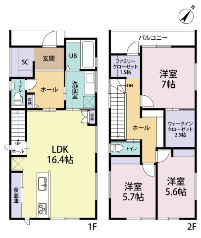 中央区関屋田町3丁目  1号棟　新築戸建の間取り|1階