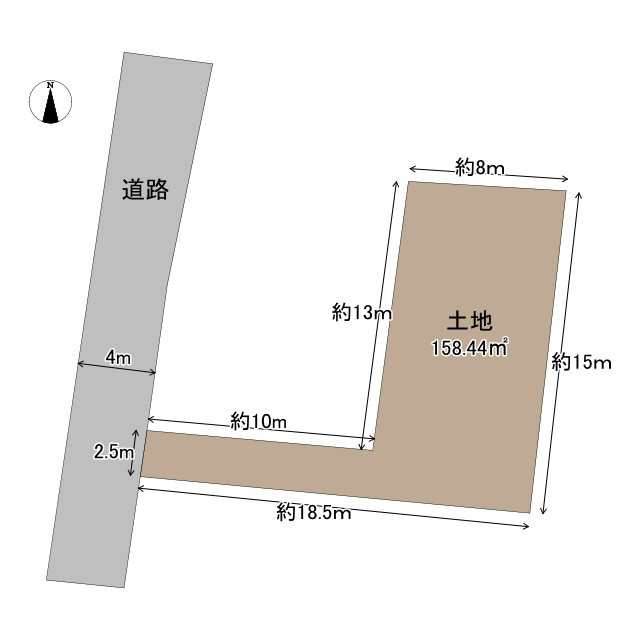 売土地　静岡市駿河区丸子4丁目の土地図|進入路の幅は2.5ｍですが、車両の入出庫、切り替えしの際、隣地の土地を利用できる覚書があります！
