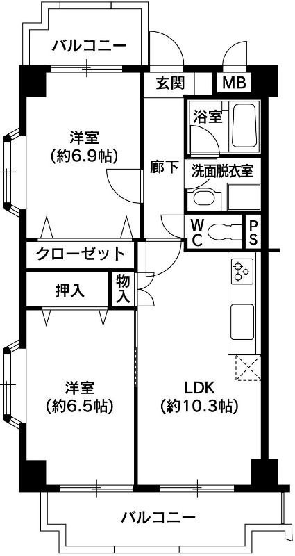 アスコット室見の間取り