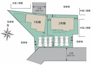 桶川市上日出谷南3丁目全2棟　1号棟の外観|JR高崎線、JR湘南新宿ライン『桶川』駅まで自転車で12分、徒歩でも29分の立地です。周辺には人気のスーパーや公共施設も充実しているので、暮らしやすい住環境です◎カースペースも並列3台駐車可能です！