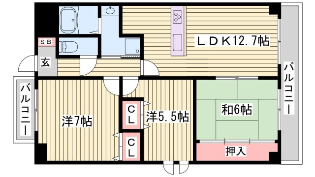 シャトー北条の間取り