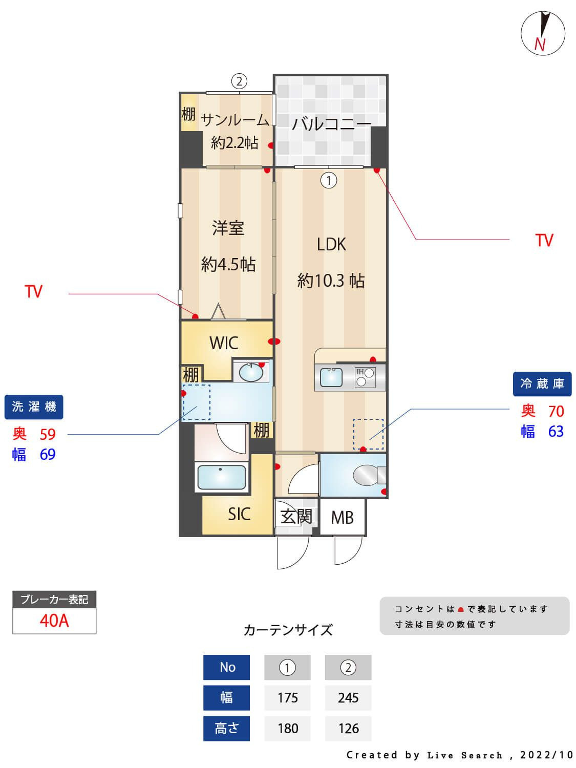 アネーロ西新Ⅳの間取り